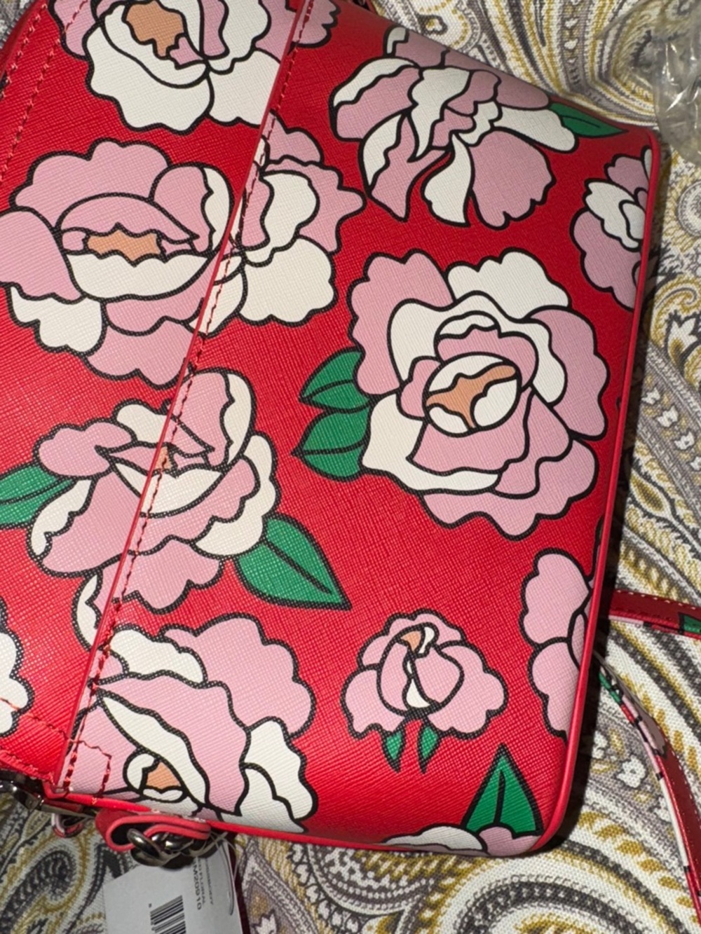 Betsey Johnson Pink Floral Crossbody Bag - Red & Pink NWT - Picture 5 of 6
